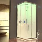 Neon stoomdouche cabine bij Bubbels en Jets